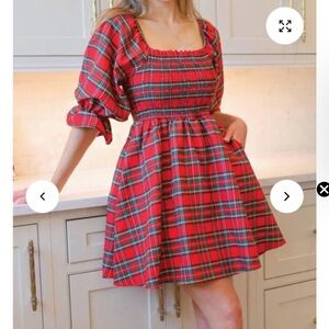 Simply southern Plaid Red and Green mini Dress for Christmas